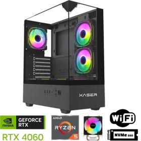 Resim Xaser XSR1092 Ryzen 5 5600 32GB Ram 1tb M.2 Nvme SSD 8gb RTX4060 Oyuncu Masaüstü Bilgisayarı 