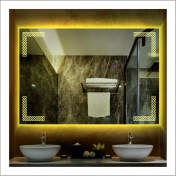 Resim Dnr-Mirror75x105 Cm Günışığı Ledli Tasarım Kumlamalı Banyo Aynası Makyaj Aynası Işıklı Ayna 