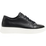 Resim Fabrika Siyah Erkek Deri Sneaker DAJON Fabrika