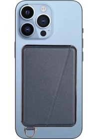 Resim Goldenqian Yenı Deri Kartvizitlik Profesyonel Kredi Kartı Kılıfı Güçlü Manyetik Telefon Braketi İphone 12 13 14 15 Mıknatıs Standı Blue Blue 