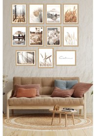 Resim Notpa Dekorize Mdf 11 Parça 3 Mm Çerçeve Görünümlü Salon Ve Oda İçin Tablo Seti Hasat Ve Tarla 30 X 40 8692016028523 