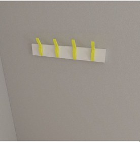 Resim Hepsi3boyutlu Modern Duvar & Kapı Kanca Askılık - 4 Adet Sarı Kanca Askılık - Model No : 3 Sarı 