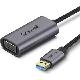 Resim Qgeem QG-UA07 USB 3.0 To VGA Dönüştürücü 1080P Full Hd Görüntü Aktarım Kablosu Tak & Çalıştır 