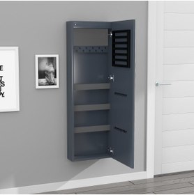 Resim DECOBOX Paris Led Aydınlatmalı Boy Aynalı Takı Dolabı Beyaz Işık 