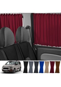 Resim Pandami Citroen Berlingo 2.nesil 2008-2018 Uyumlu Bordo Raylı Oto Perde Takımı 