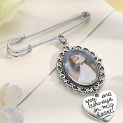 Resim Özel Fotoğraf Buketi Hafıza Kolyesi - Kişiselleştirilmiş Gelin & Düğün Rozeti, Mükemmel Noel Hediyesi 