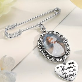 Resim Özel Fotoğraf Buketi Hafıza Kolyesi - Kişiselleştirilmiş Gelin & Düğün Rozeti, Mükemmel Noel Hediyesi 