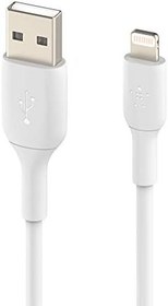 Resim Belkin Örgülü Lightning Kablosu (iPhone, iPad, AirPod'lar için Boost Charge Lightning - USB Kablosu) MFi Sertifikalı iPhone Şarj Kablosu, Örgülü Lightning Kablosu (2 m, Beyaz) 