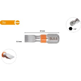 Resim Ceta Form 5.5 x 25 mm Düz Bits Uç Renk Kodlu CB/612TC (1 Adet) 