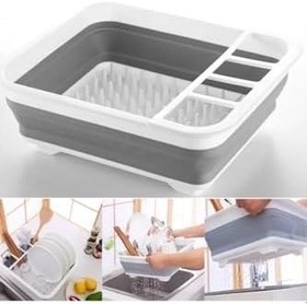 Resim Cosargroup Katlanır Silikon Bulaşık Sepeti Bulaşıklık Tabaklık Akardiyon 