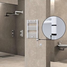 Resim Haiti Elektrikli Havlupan 500x700 Düz Beyaz Parlak (OneD On/Off) Sağ 300 Watt 