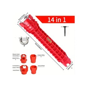 Resim Willowhaven 14 Fonksiyonlu Abs Reçine Çok Amaçlı Anahtar Musluk Boru Tamiri Seviye Ölçer 