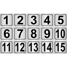 Resim Metal Kapı Numarası 7cmx7cm 15 Adet 