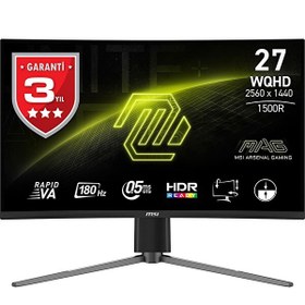 Resim MSI 27" MAG 27CQ6F WQHD Curved VA 180Hz 0.5Ms Freesync Gaming Monitör 