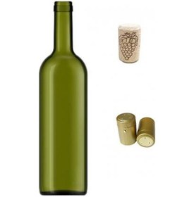 Resim 35 Adet Mantarlı Kapşonlu Şarap Yağ Şişesi 750Cc Şişe Zeytin Yeşi Çok Renkli 