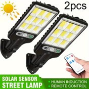 Resim 2 Adet Ultra Parlak LED Güneş Duvar Işıkları Uzaktan Kumandalı - Kolay Kurulum, İnsan Vücut Algılama Dış Mekan Bahçe & Sokak Aydınlatması 