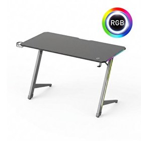 Resim Viyero Axis Z-Ayak RGB Aydınlatma Karbon-Fiber Oyuncu Masası 15 MM 120x60x75 CM GD-12002E-6-BLK 