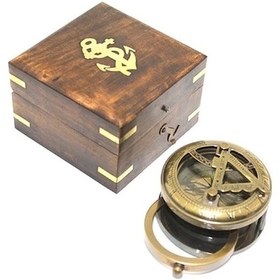 Resim Ahşap Kutulu Pirinç Pusula 16035 01 