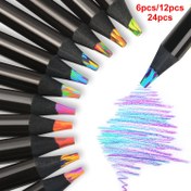 Resim Brutfuner 6/12/24-Pack Rainbow Gradient Magic Pencils - Renkli Graffiti & Çizim Ahşap Kalemler ile Canlı Gradyan Renkler, Orta Nokta için Sanatsal Yazma & Çizim, 14+ Yaş için İdeal, Profesyonel Sanat Malzemeleri, Sanatsal Yazma Araçları, Canlı Kalem Tasarımı, Ahşap Kalem, Renkli Kalemler, El Sanatları Malzemeleri, Çizim Sanat Malzemeleri, Çizim Malzemeleri, Okul Malzemeleri 