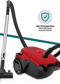 Resim GoldMaster Fuerza Kırmızı 4 Litre Geniş Kapasiteli Hız Ayarlı Toz Torbalı 5 Yıl Garantili Elektrikli Süpürge 