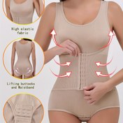 Resim Kadınlar İçin Ayarlanabilir Düğmeli, Dikişsiz Vücut Şekillendirici Body, Beli İnceletmek, Kalçayı Desteklemek ve Kavisleri Artırmak İçin Tasarlandı. 