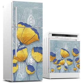 Resim Buzdolabı Ve Bulaşık Makinası Beyaz Eşya Sticker Kaplama Sarı Gel 
