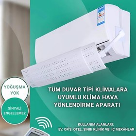 Resim Polham Tüm Duvar Tipi Klimalara Uyumlu Hava Yönlendirme Aparatı, Yön Ayarlı Delikli Klima Siperik 