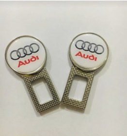 Resim Audi Logolu Ikaz Ses Susturucu Metal Toka 2 Adet 
