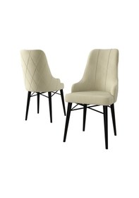 Resim Canisa Concept Neta Serisi, 1.sınıf Babyface Kumaş Krem Sandalye, Siyah Gürgen Ayak Sandalye Krem Ayaklar Siyah 