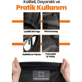 Resim Dokaca Siyah Arora Smart 50 x Uyumlu Motor Branda, Koruyucu Örtü, Motosiklet Brandası 