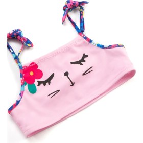 Resim Denokids Çiçekli Kedi Kız Çocuk Bikini 