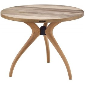 Resim Masifart Sverus 120 Lik Ceviz Samyeli 3 Lü Yuvarlak Masa Cilasız Ham 