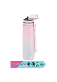 Resim 1000ml Yeni Çift Renkli Sızdırmaz Bpa İçermez Kilitlenebilir Kapaklı Motivasyonel Tritan Su Matarası Çok Renkli 