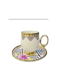 Resim Roykıng Mor Çiçekli 6 Kişilik Kahve Fincan Takımı Mor 