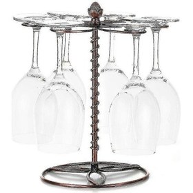 Resim Şarap Kadehi Rafı, Kırmızı Şarap Kadehleri İçin Kurutma Rafı, Bardak Rafı 6 Şarap Kadehi Depolama Rafı Ayaklı 