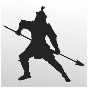 Resim Folyo Sticker Mızrak 40cm Uzunluk Siyah 