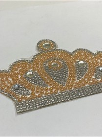 Resim karantuhafiye Taç arma / taşlı arma / ütü ile yapışan / ütü transferli yapıştırmalı taç arma 