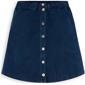 Resim Denokids Kız Çocuk Midi Boy Denim Etek Renkli 
