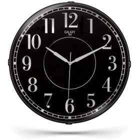 Resim Yaldızlı Rakamlı Siyah Zeminli Duvar Saati 35 Cm Gri - Siyah 