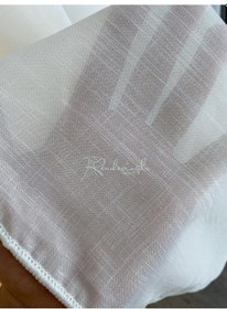 Resim Tül Perde Tergal Keten Sık Dokuma Düz Tül Ekru 