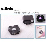 Resim S-Link Sl-565 4 Port Usb 2.0 Adaptörlü Usb Hub 