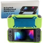 Resim Nintendo Switch Uyumlu Çizilmeye Dayanıklı Arka Kapak Yeşil + Mavi 