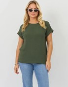 Resim Stiko Şık Büyük Beden Bluz 394370973 Koyu Yeşil 