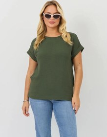 Resim Stiko Şık Büyük Beden Bluz 394370973 Koyu Yeşil 