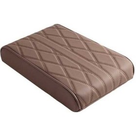 Resim Novahub Kahverengi Hafızalı Köpük Deri Kol Dayama Kılıfı - Araba Orta Konsol Koruyucu Aksesuar, Suv Ve Tüm Araçlar İçin 