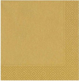 Resim Peçete Düz Desenli Altın Pk:20 +3 