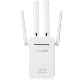 Resim Polygold Pix-link Access Point Repeater Router 4 Antenli 300 Mbps 