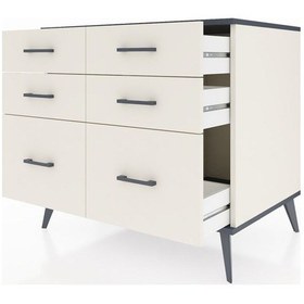 Resim Kronos Şifonyer 6 Çekmeceli 88x59x80 Aytaşı-antrasit/aytaşı Antrasit/aytaşı 
