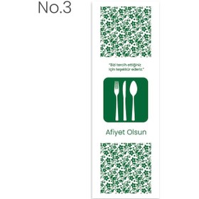 Resim Kağıt Sülfit Çatal Kaşık Bıçak Kılıfı Yeşil 500'lü 8 x 24 CM 