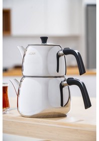 Resim Acar Alvez Aile Boy Çaydanlık Takımı Silver/siyah 